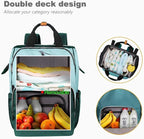 Hap Tim Baby Diaper Bag for Boys Girls, Large Backpack Diaper Bags with Double Compartments, Baby Registry Search Shower Gifts Stuff Newborn Must Haves, Green（7340-GR）
