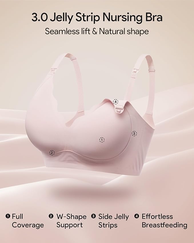 HBselect 3Pack Nursing Bras for Breastfeeding Seamless Scalloped Maternity Bras for Pregnancy Ultra Comfort Sleep Bras