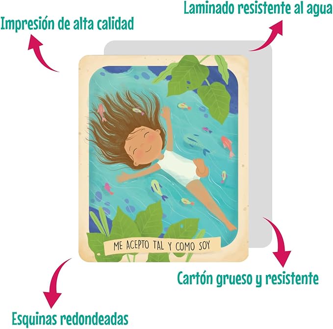 Menique Brilla Memory Matching Game – Spanish Edition – 80 Cards (40 Pairs) with Positive Affirmations for Brave Girls – Mindful Matching Game in Spanish for Confidence and Self-Love