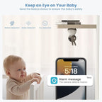 ieGeek 2K Split-Screen Baby Monitor, 5" Audio Baby Monitor with 2 Cameras, WiFi Smartphone Video Dual Camera, Night Vision, Motion & Cry Detection, Two Way Talk Temper &Humidity Sensor
