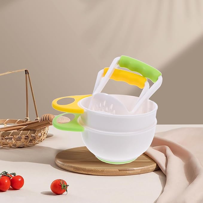 DOITOOL Mash and Serve Bowl, 2 Sets Food Masher Bowl Food Mill Portable Masher Maker for Baby