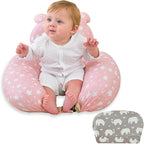 Nursing Breastfeeding Pillow with 2 Removable Cotton Covers, Ultra Soft Baby Feeding Pillow for More Support for Mom & Baby with Adjustable Waist Strap, Machine Washable, Plus Size