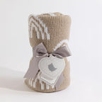 Living Textiles Chenille Knitted Blanket - Taupe Rainbow