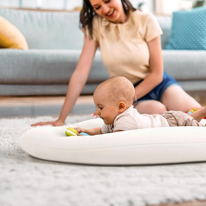 Baby Lounger for Newborn: Skin-Friendly & Breathable for 0-12 Months Infant Tummy Time Playtime & Diaper Changes - Portable & Lightweight Cushion for New Parents