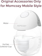 Momcozy Full Set Collector Cup Only Compatible with Momcozy Mobile Style | M6 NOT for Others. Original Mobile Style | M6 Breast Pump Replacement Accessories DoubleFit Flange 24mm