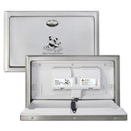 Panda Care Stainless Steel Recessed Mounted Baby Changing Station, Heavy Duty Foldable Diaper Changing Table with Liner Dispenser and Adjustable Safety Belt for Commercial and Business