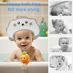 Baby Shower Cap, Baby Shower Cap Shield, Shower Cap for Kids, Visor Hat for Eye and Ear Protection for 0-9 Years Old Children, Cute Sea Lion shape Makes the Baby Bath More Fun (White)