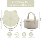 Snack Cups for Toddlers, Baby Snack Containers,Silicone Toddler Snack Cups No Spill, Food Catcher with Lid & Bucket-like Handle, BPA Free & Dishwasher Safe, 9 Ounce Light Green