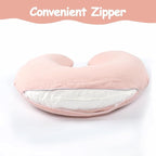 Hooyax Muslin Nursing Pillow Covers Only, Soft and Breathable Nursing Covers for Breastfeeding Pillows, Adorable Infant Feeding Pillow slipcover for Baby Boy and Girls (Pink)
