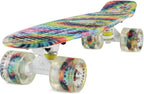 Skateboards Complete 22 Inch Mini Cruiser Retro Skateboard for Kids Boys Youths Beginners