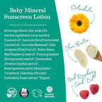 Earth Mama Baby Mineral Sunscreen Lotion SPF 40 | Non-Nano Zinc, Natural Water Resistant Sun Cream for Babies, Kids & Adults, 3-Ounce