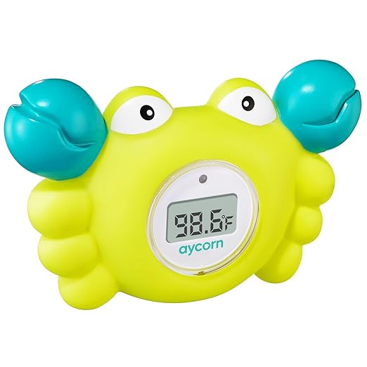 Aycorn Digital Baby Bath & Room Thermometer - Fahrenheit with LED Display & Temperature Warning - Infant Baby Bath Toys Floating Toy Thermometer
