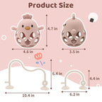 Baby High Chair Suction Toys Teething Chew - Baby Table Toys, Teething Toys Silicone Teethers, Food Grade Silicon for 6 12 18 Months (Beige Rosepink)