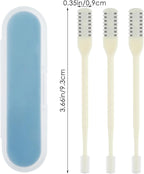 3Pcs 2-in-1 Nasal Hair Cutter Nostril Hair Remover Tool Portable Manual Mens Nose Hairs Trimmer Suitable for Men and Women with Soft Cleaning Brush (Cream)