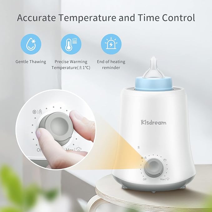 Baby Bottle Warmer, Bottle Warmer, Baby Defrost Warmer&Rapid Food Heater for Breastmilk and Formula, Precise Temperature Control, Fit All Baby Bottles