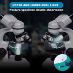 SELFIE CAT Binocular Compound Microscope 200X-5000X Magnification Microscope for Adults & Kids & Students, Binocular Laboratory Microscope with Wide Field, Microscopes Eyepieces Kit for School & Home