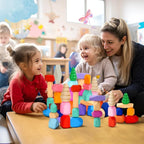 Wooden Stacking Rocks - 40 Pcs Montessori Sensory Learning Toys for Kids 3-9 | Balance Building Blocks Educational STEM Toys for Boys Girls