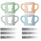 PandaEar 4 Pack Silicone Baby Bottle Handles Compatible with Dr Brown 8 oz/250 ml Narrow Baby Bottles, Baby Feeding Bottle Holder Grips