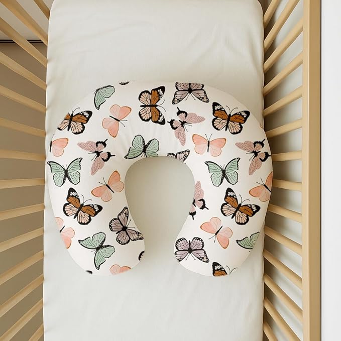 Nursing Pillow Covers 2 Pack, Breastfeeding Pillow Slipcovers Soft and Stretchy, Nursing Covers for Baby Girls Boys Newborn