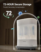 Baby Bottle Sterilizer | Esterilizador de Biberones, 6-in-1 HAUTURE Bottle Sterilizer and Dryer, Electric Steam Bottle Sanitizer for Baby Stuffs, Baby Bottles & Breast Pump Accessories