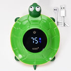 TKY Baby Bath Thermometer with LED Display-Rechargeable Water&Room Temperature Monitor, Floating Toy with Temp Alert, Waterproof for Newborns, Nurseries - Must Have Bath Essentials (Green Tortoise)