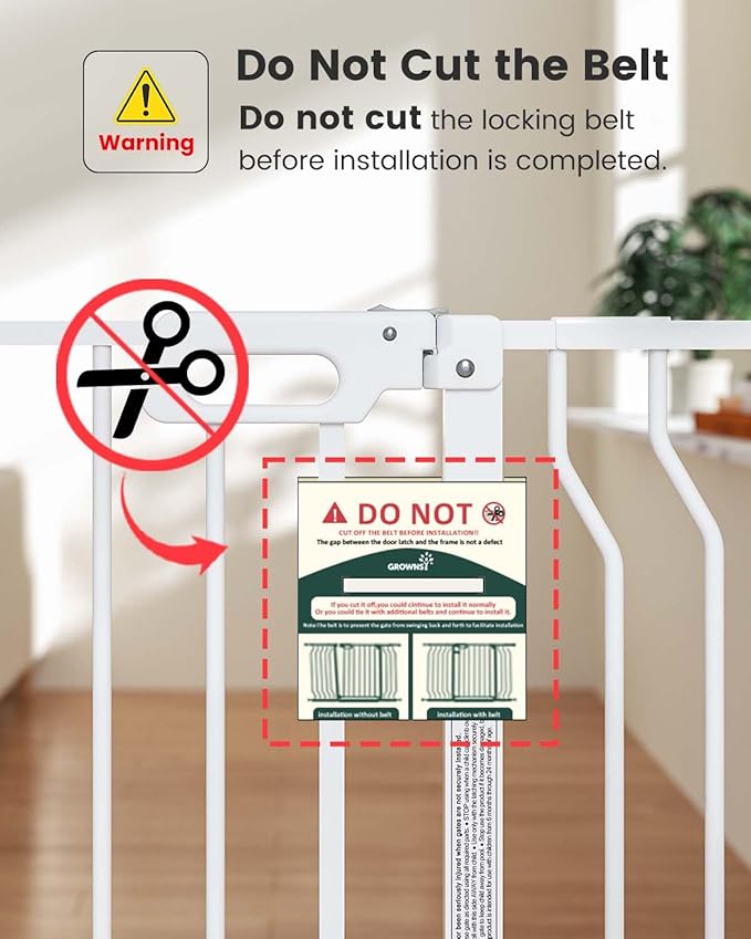 Mom's Choice-GROWNSY Baby Gate for Stairs, 30.5"-43" Pressure Mounted Pet Gate for Doorways-Auto Close Dog Gate for The House-Easy Installation & Walk Thru Wide Safety Gate