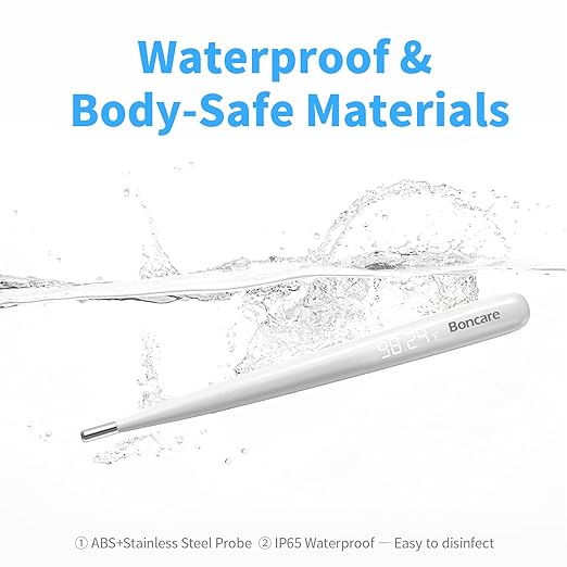 Boncare Rechargeable Digital Basal Thermometer for Ovulation & Body Temperature - Underarm Use Only for Fast Accurate Reading for Adults, Kids & Baby