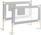 HONEY JOY Bed Rail for Toddlers, 47-Inch Extra Long, Portable Safety Bed Guard Rail w/Side Pocket, Toddler Bed Rails for Crib, King Queen Full Twin Size Bed Mattress (Gray, 2 Pack)