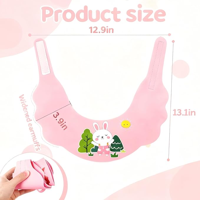 Baby Shower Cap Shield - Adjustable Waterproof Shower Visor for Kids, Soft Baby Hair Washing Shield with Ear Protection, Perfect for Toddlers & Children (White Rabbit)