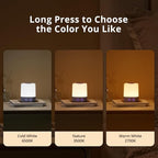 Lyridz LED Nursery Night Light with Clock, Portable Breastfeeding Night Lamp for Baby, Remote Control, 4000mAh Rechargeable Battery, Dimmable, 3 Color Temperature