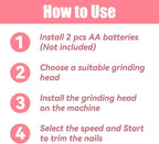 Baby Nail Trimmer Electric-6 in 1 Baby Nail File Clippers Infant Grooming Kit Manicure Set for Toddler or Adults, Pink