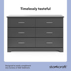 Storkcraft Brookside 6-Drawer Dresser (Gray) – GREENGUARD Gold Certified, Gray Dresser for Bedroom, Kids & Nursery Storage Chest, Safety Interlocking Drawers, Pre-Installed Tracks, Kids Chest