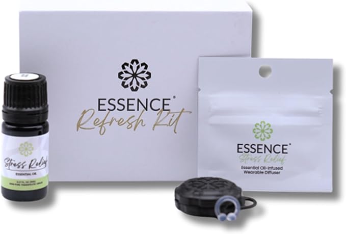 Essence Wearable Aromatherapy Nasal Diffuser – Stress Relief Essential Oil Nose Ring Refresh Kit – Personal Scent Clip for Travel, Work & Everyday Use – Made in USA