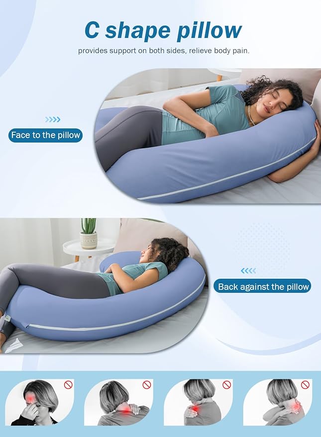 INSEN Cooling Pregnancy Pillow, Maternity Pillow for Pregnant Women(Cooling Blue)