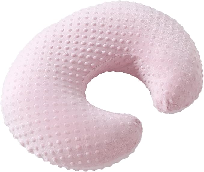 Nursing Pillow and Positioner Breastfeeding and Bottle Feeding, Propping Baby, Tummy Time, Sitting Support for Baby Boy Baby Girl, with Removable Dots Cover (Blushing Bride)