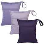 ALVABABY 3pcs Cloth Diaper Wet Dry Bags Waterproof Reusable with Two Zippered Pockets Travel Beach Pool Daycare Soiled Baby Items Yoga Gym Bag for Swimsuits or Wet Clothes 3L-ZM08