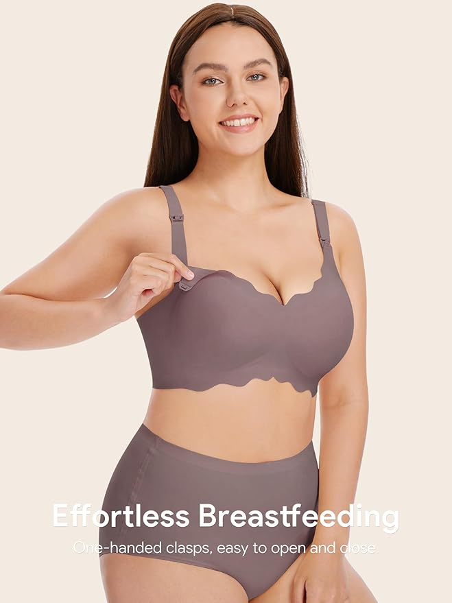 Angelhood Nursing Bras for Breastfeeding Ultra Comfort Seamless Maternity Bra Pack Wireless Pregnancy Bralette Bra Extender