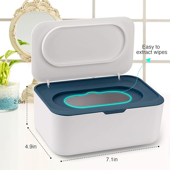 Baby Wipes Dispenser, Wipe Holder for Baby & Adult,Keeps Wet Tissue Fresh, Non-Slip Wipes Case,Easy Open & Close， Flushable Wipe Container with Sealing Design Lid