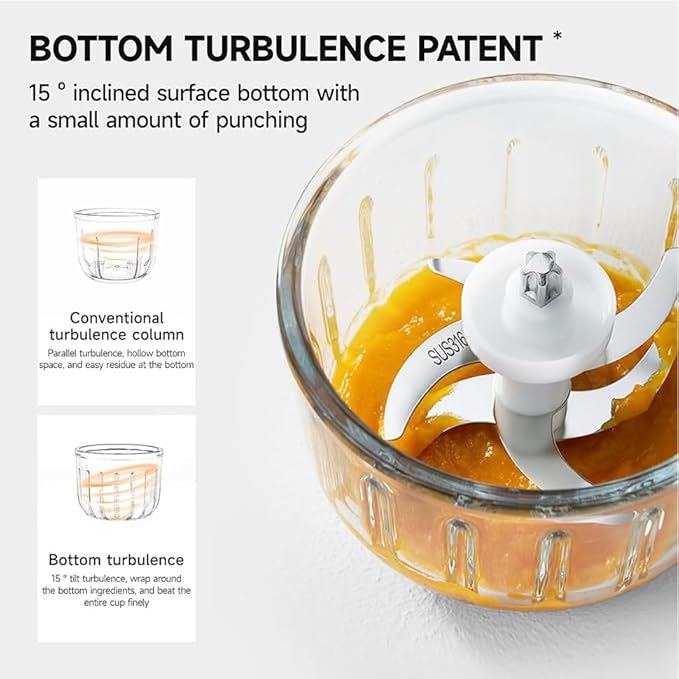 Baby Food Maker Mini Cute and Small Food Processor Puree Blender Grinder Chopper 1.2 Cup Glass Bowl with 6 Blade Electric (Spaceman-White(One Bowl))