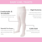 Marchare Baby Girls Tights Thick Solid Cable Knit Leggings Winter Warm Stockings For Toddler Girls 1/2/3/4/5 Pack