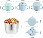 Toddler Cups Spill Proof,Toddler Snack Cups No Spill,304 Stainless Steel Snack Containers with Silicone Petal Lid for Kids,Snack Holder,BPA-Free, Dishwasher Safe