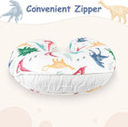 Hooyax Nursing Pillow Covers 2 Pack - Ultra Soft & Stretchable Breastfeeding Pillow Slipcovers, Adorable Cover for Infant Feeding Pillow, for Most Standard Pillows (Dinosaur)