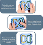 Magic Bean Rotating Cube Puzzle Fidget Toys Anti Stress Ball IQ Games Educational Sensory Easter Gift for Boys Girls Kids Children Adults (Lake Blue)