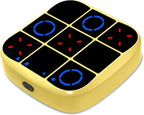 Tic-Tac-Toe Bolt Game, 4-in-1 Handheld Puzzle Game Console, Electronic Tic-Tac-Toe Toy, Educational and Memory Growth, Portable Travel Games for Car Ride, Board Games for Kids and Adults (Yellow)