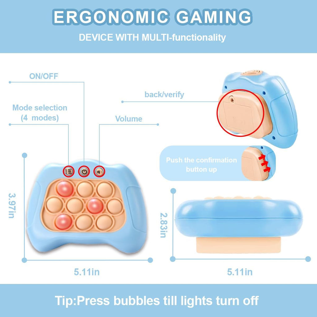 Children Quickly Push Toy Games, Adults Quickly Push Handheld Game Toys, Bubble Pressure pop-up Light Games, Birthday, Boys and Girls Autism Relief, Multiplayer PK