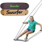 Swurfer TreeSkate Skateboard Swing, Outdoor Stand Up Surf Swing, Holds Up to 200 lbs, Ages 6 and Up, Adjustable Handles, Grip Tape, Kids Outdoor Play Equipment for Children and Adults (Waves)