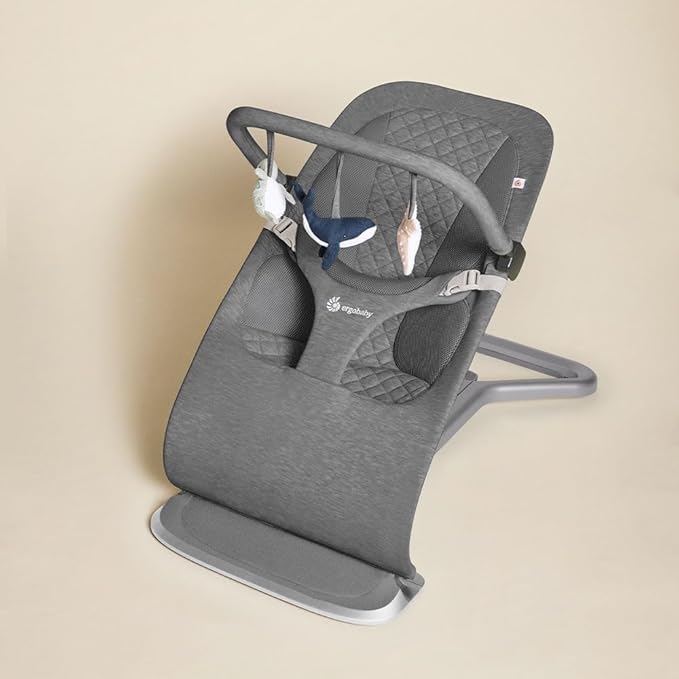Ergobaby Evolve 3-in-1 Bouncer Toy Bar Accessory, Ocean Wonders - Charcoal Grey