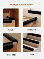 Baby Proof Edge Corner Protector, 6.56FT 0.47''Th L-Shape Furniture Corner & Edge Safety Bumpers with 6 Corners, Pre-Taped, Soft NBR Rubber Foam Desk Edge Cushion Wall Corner Protector（Black）