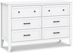 DaVinci Beau 6-Drawer Dresser in White, GREENGUARD Gold Certified, Easy Assembly