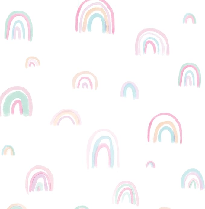 Lambs & Ivy Watercolor Pastel Rainbow 100% Cotton Baby Fitted Crib Sheet